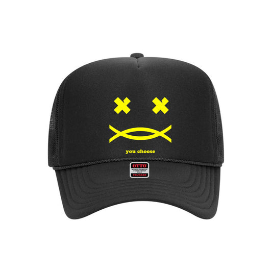 You Choose Face Black Trucker Hat