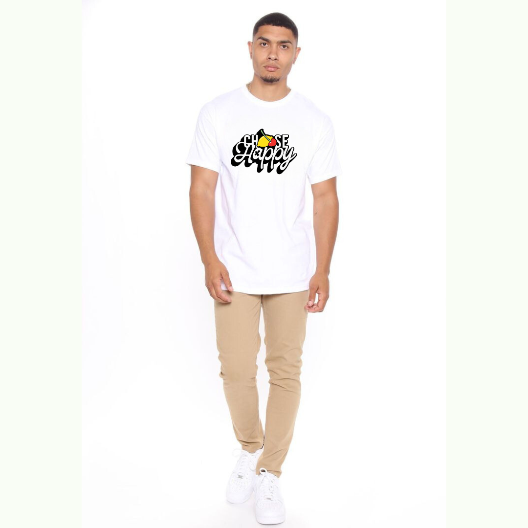 "Choose Happy" White Tee