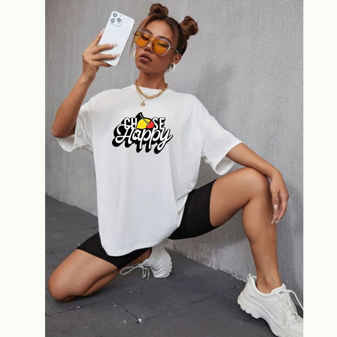 "Choose Happy" White Tee