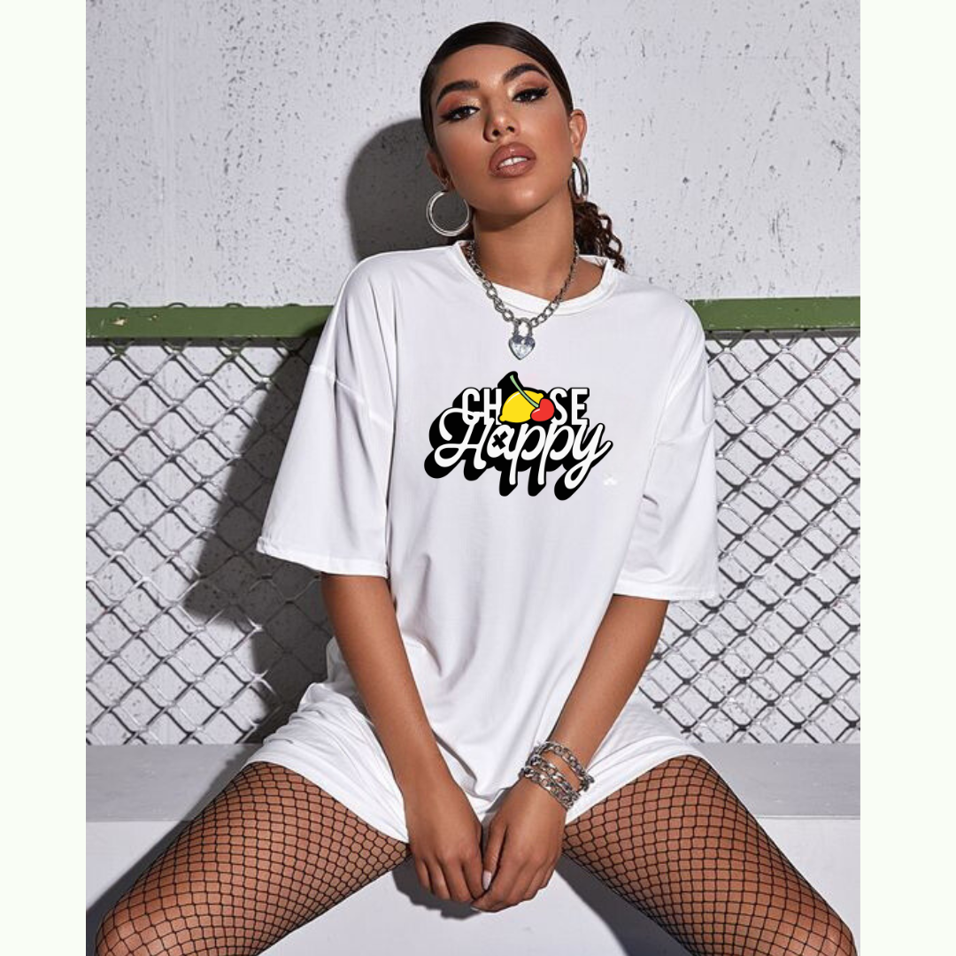 "Choose Happy" White Tee