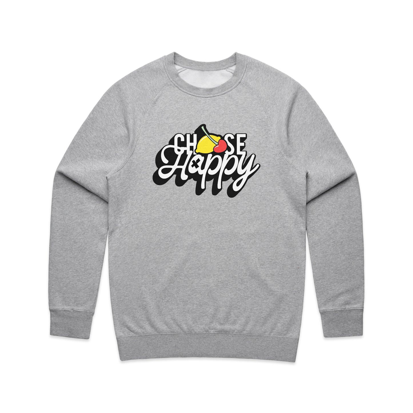 "Choose Happy" grey Sweatshirt- Unisex