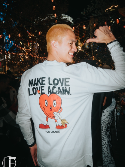 Make Love, Love Again Crewneck ( Sand/Cream)