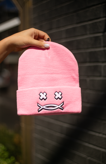 "You Choose" Winter Beanie - Embroidered Baby Pink