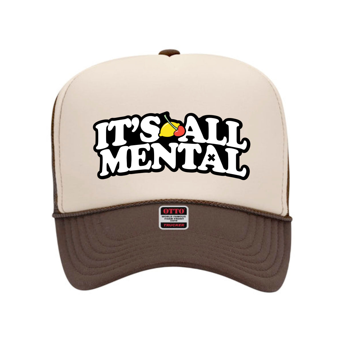 "Its All Mental" Tan Trucker Hat