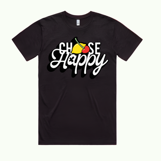 "Choose Happy" Black T-Shirt Unisex