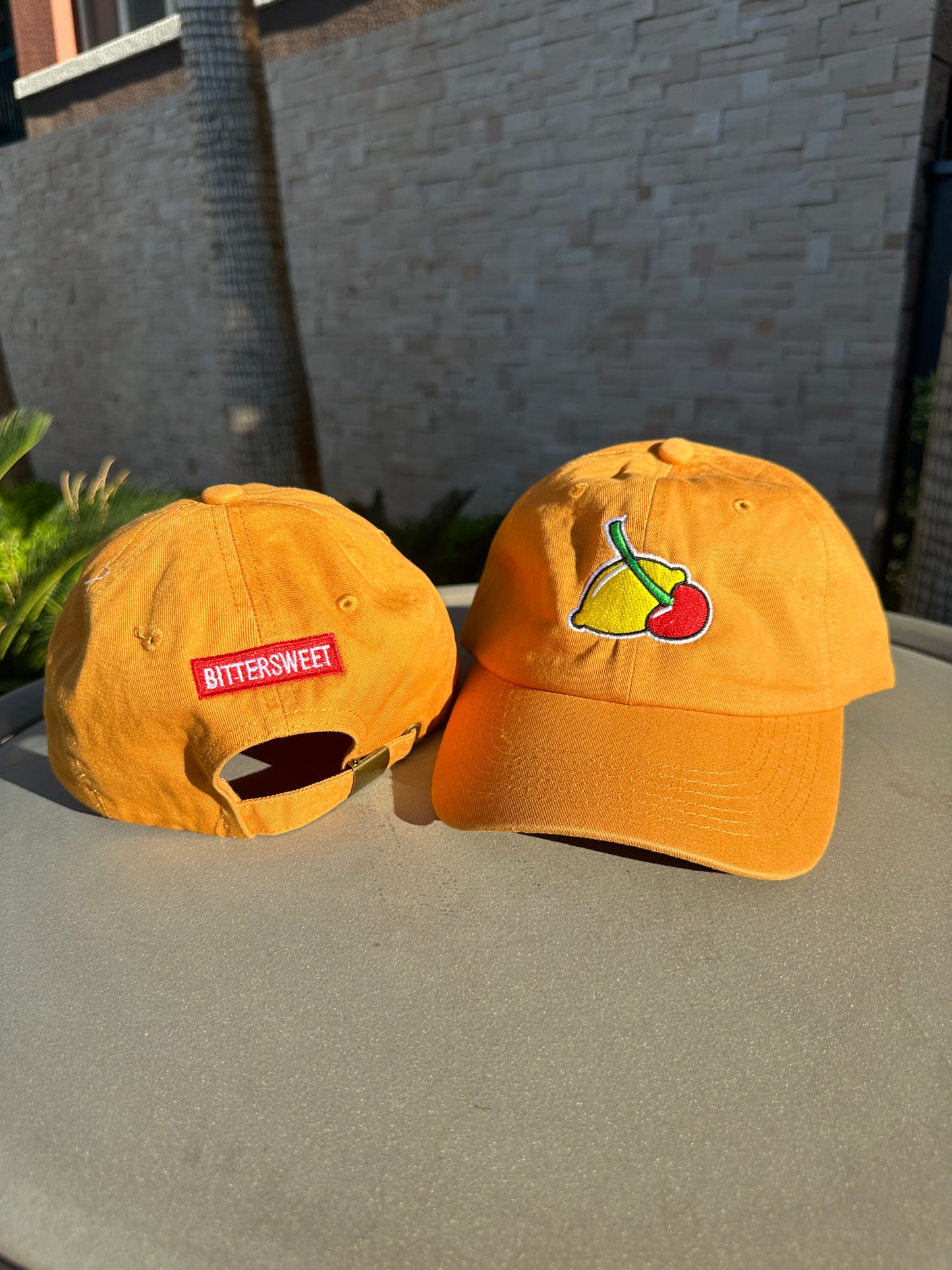 NEW LemonCherry Mustard Yellow Embroidered Dad Hat