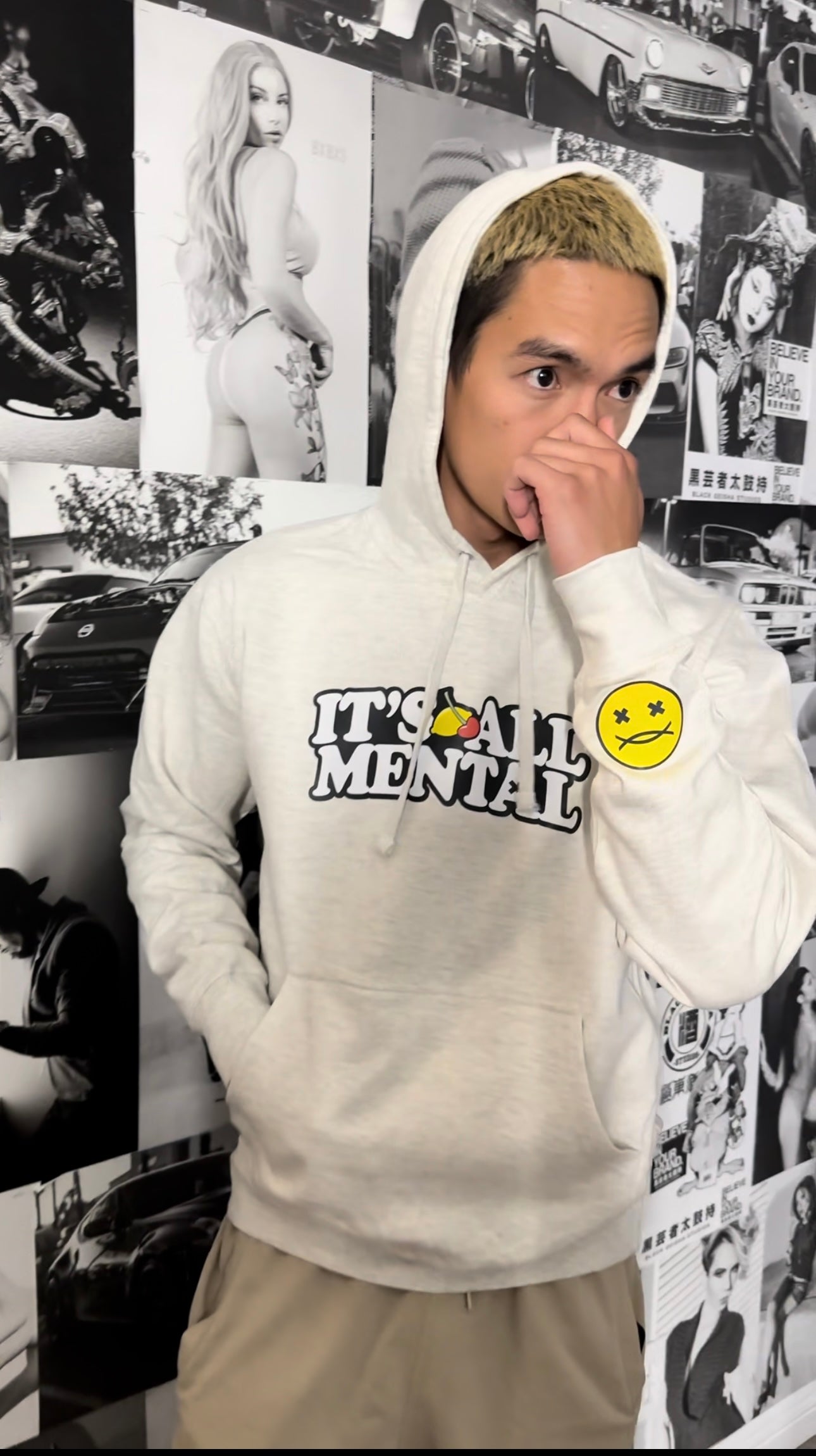 "It's All Mental" Heather Grey Hoodie