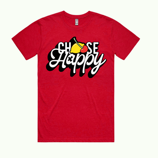 "Choose Happy" Red T-Shirt Unisex