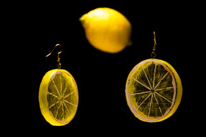 "Mellow Yellow" Large Lemon Earrings